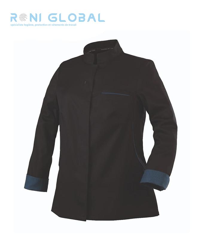 Veste de cuisine femme manches longues - polyester, tencel et seaqual - coupe slim avec 1 poche - ESCALE ML ROBUR_0