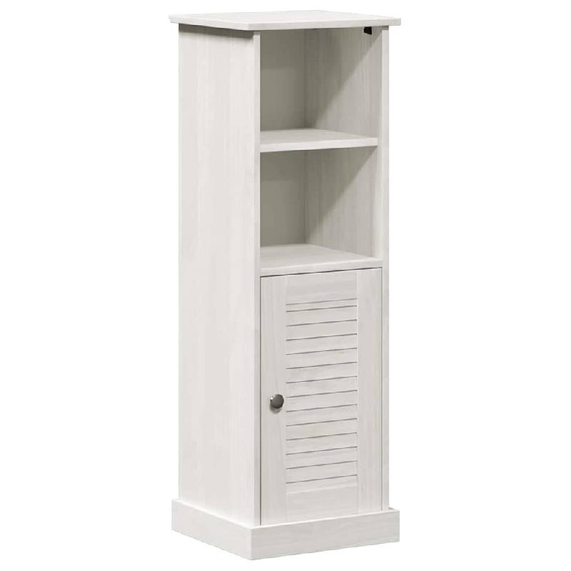 Helloshop26 - Armoire de salle de bain moderne rangement intérieur 37 x 34 x 110 cm avec étagères en bois blanc 02_0057912 - 3000240289514_0