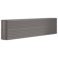 Helloshop26 - Jardinière bac lit surélevé plantes fleurs terrasse jardin de jardin acier enduit de poudre 260 x 40 x 68 cm gris 02_0039620 - 300021_0