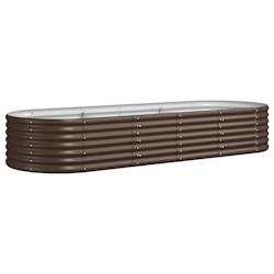 Helloshop26 - Jardinière bac lit surélevé plantes fleurs terrasse jardin de jardin acier enduit de poudre marron 02_0039564 - 3000218569327_0