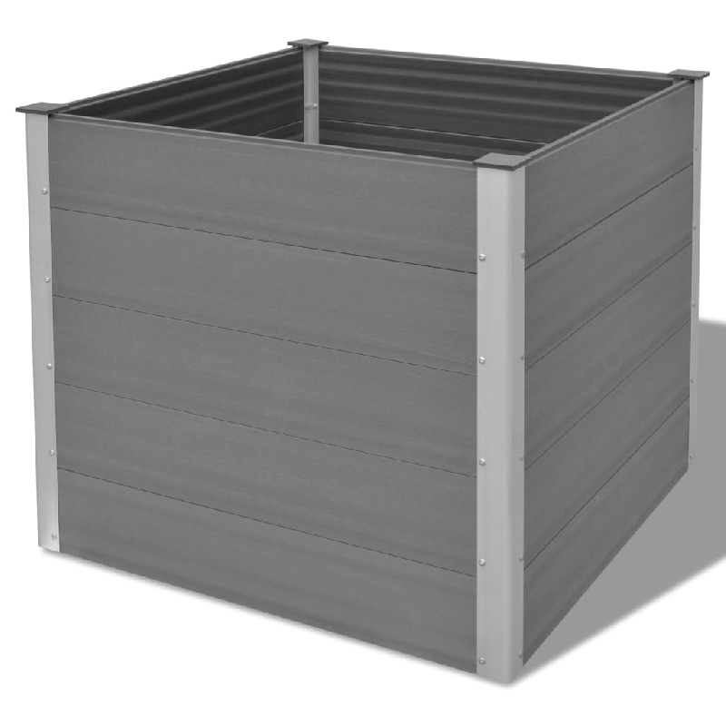 Helloshop26 - Jardinière lit surélevé plantes fleurs jardin WPC 100 x 100 x 91 cm gris 02_0001236 - 3000076061537_0