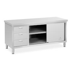 Helloshop26 - Meuble bas en acier inoxydable 180 x 70 x 85 cm capacité de 600 kg 3 tiroirs professionnel 14_0005093 - 3000228971530_0