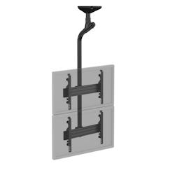 KIMEX Support TV plafond 2 écrans 43''- 55'' Hauteur 175cm noir - noir 3700685426399_0
