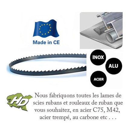 Lame scie ruban bimétal M42 - 1000x13 mm, utilisable sur acier, inox et alu_0