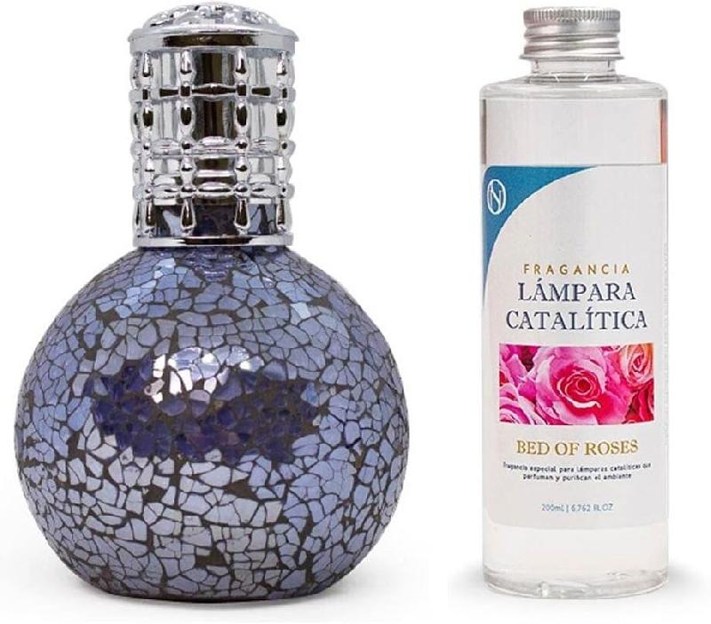 MamaManuela Pack Catalytic Lamp Mosaic Midnight + Aroma Bed of Roses Fragrance 500ml. Elimine les mauvaises odeurs, parfume et nettoie - UU-VCDJ-IZ4C_0