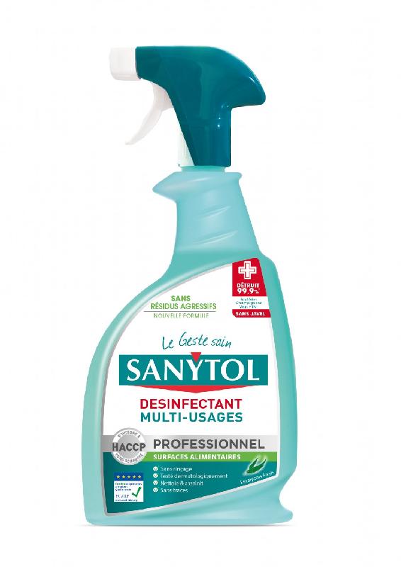 Nettoyant liquide multi-surfaces SANYTOL - 750 ml - Élimine 99,9% des microbes, sans javel, parfum eucalyptus_0