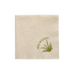 Papstar 4 lots de 250 Serviettes, 2 plis pliage 1/4 24 cm x 24 cm naturel avec morceaux d'herbe - beige papier 4002911552520_0