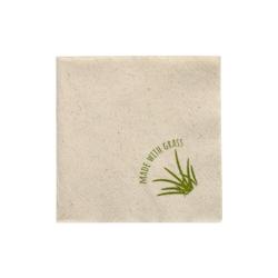 Papstar 4 lots de 250 Serviettes, 2 plis pliage 1/4 24 cm x 24 cm naturel avec morceaux d'herbe - beige papier 4002911552520_0