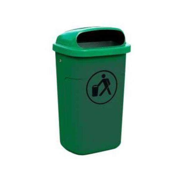 Poubelle publique à fixer - 50 litres - Vert RAL 6011 - Marque Rolléco_0