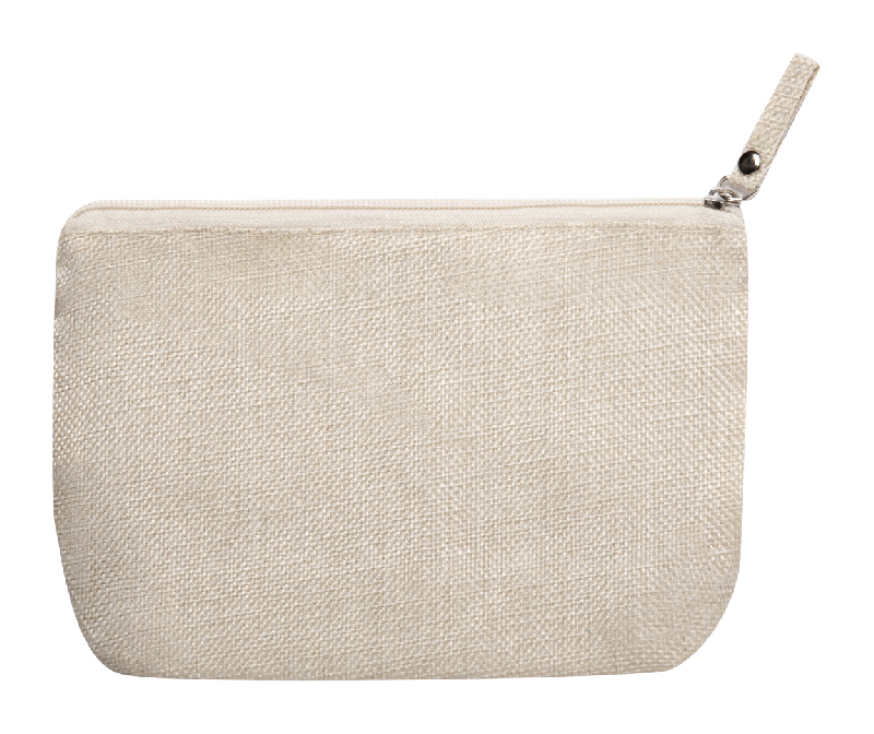 Trousse de maquillage zippée en polyester - couleur naturelle - 20g_0
