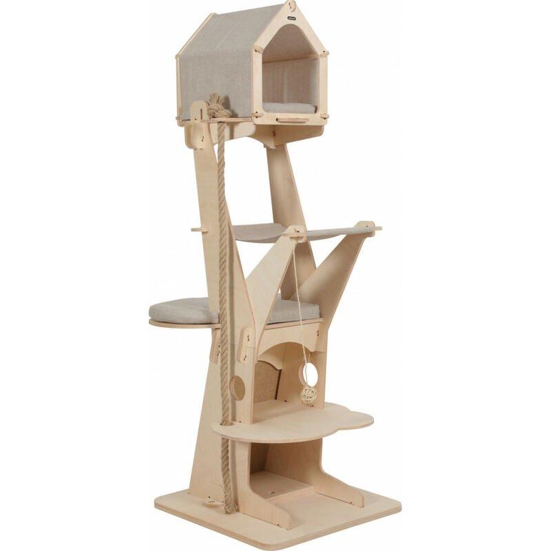 ARBRE À CHAT CAT LODGE 6,TAILLE 70.5 X 58 X H 160 CM POUR CHAT BEIGE - ZOLUX