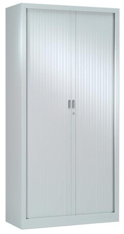 ARMOIRE PORTES RIDEAUX GRIS 180 X 90 CM