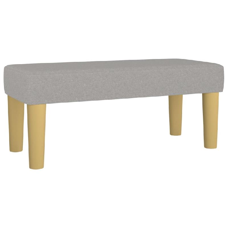 Banc banquette 70 x 30 x 30 cm - tissu gris clair - rembourrage en mousse confortable_0