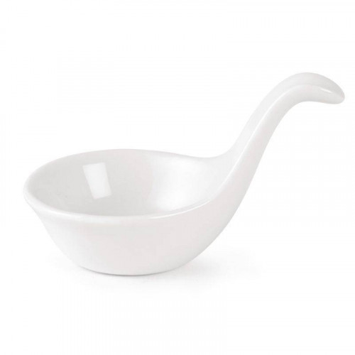 BOLS CUILLÈRES EN PORCELAINE BLANCHE OLYMPIA - LOT DE 12