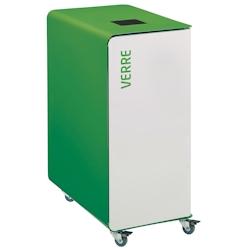 Rossignol - Borne de tri support sac 90L mobile CUBATRI - verre blanc/vert - vert métal 54818_0