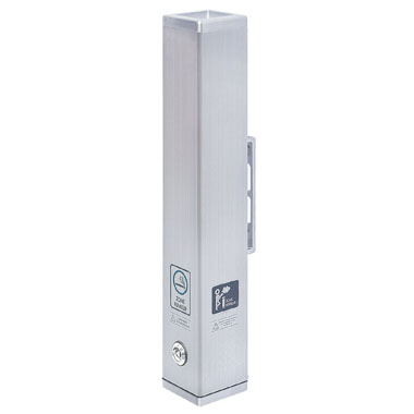 Cendrier mural tube carré - aluminium brossé - 2,5L - 8206598_0
