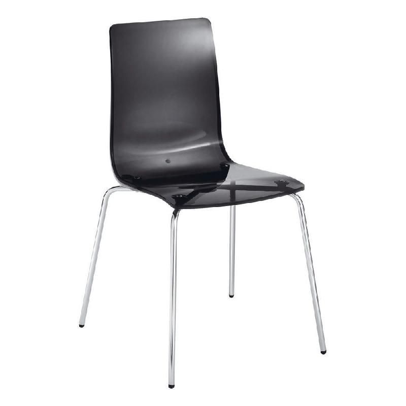 CHAISE VISITEUR EMPILABLE KENT DESIGN - EN POLYCARBONATE - HAUTEUR DOSSIER 41 CM - COULEUR NOIR (PRIX À L'UNITÉ)