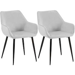 CLP Chaise de salle à manger Luena Gris clair/Velours - gris textile 327458_0