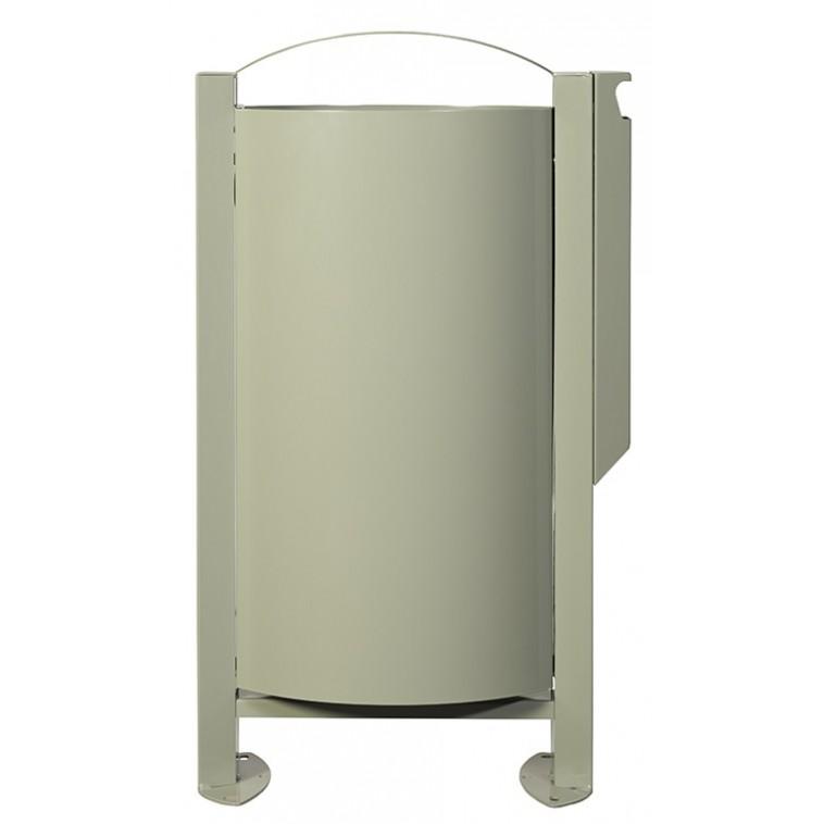 Poubelle publique sur pied avec cendrier Arkea - 60L/3L en acier traité anti-corrosion_0
