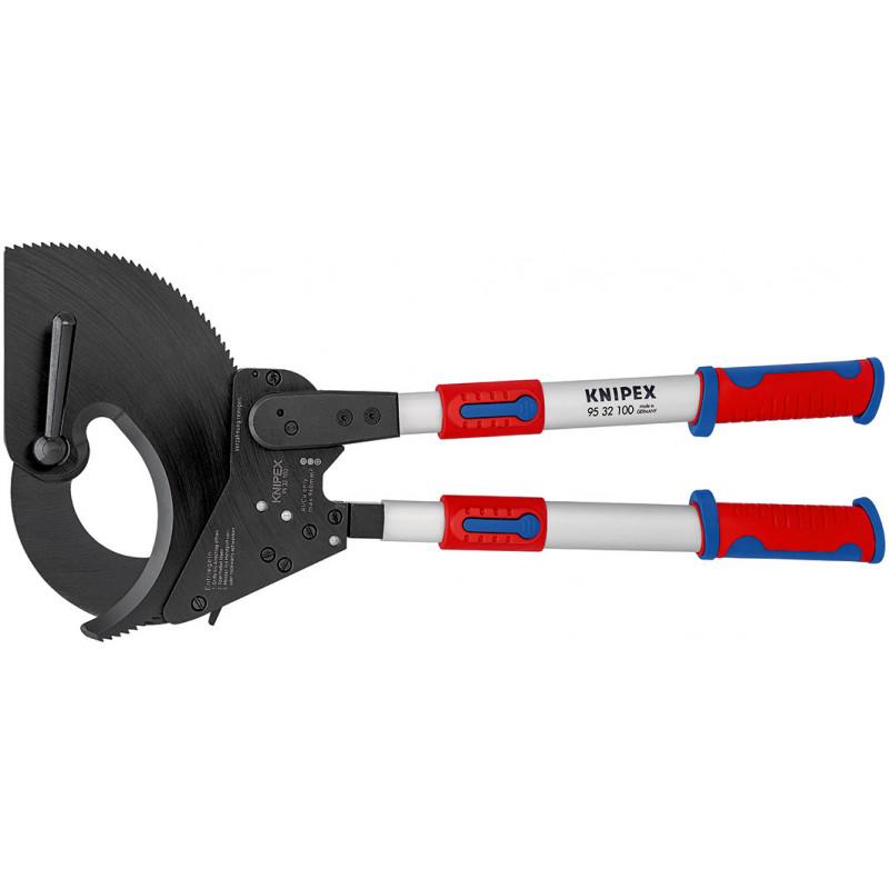 Coupe-câbles à cliquet 680mm - Cu/Al Ø100mm/960mm² - Bras télescopiques - KNIPEX | 95 32 100_0