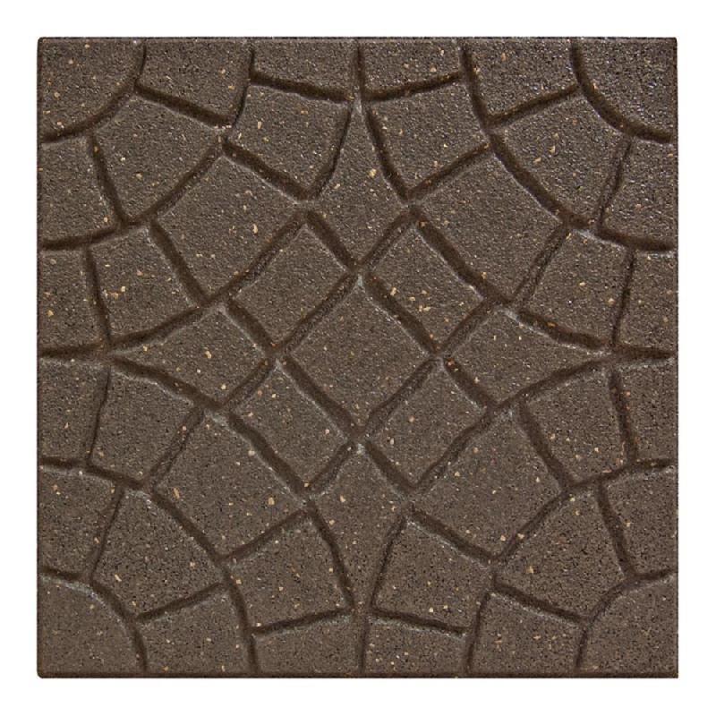 Dalle de terrasse marron 45x45cm - PRGOMDJ102 en caoutchouc recyclé avec canaux de drainage_0