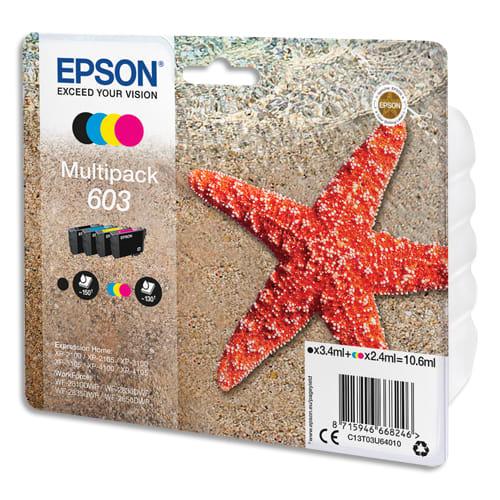 Epson Multipack Jet d'Encre 4 Couleurs 603 (T03U6) C13T03U64010 - Noir, Cyan, Magenta, Jaune - 0,11 kg_0
