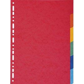LOT DE 2 - INTERCALAIRE A4 EN CARTE,COLORÉE EXACOMPTA 6 ONGLETS NEUTRES MULTICOLORES - 1 JEU