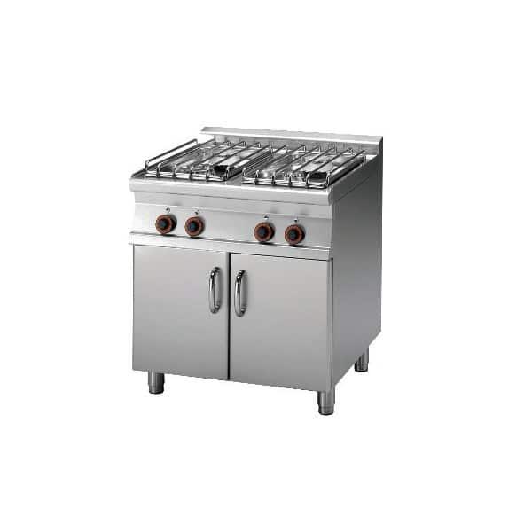 Piano de cuisson sur meuble placard fermé, gamme 700, en inox AISI 304, 2 feux gaz, 2 x 5.5 kW_0