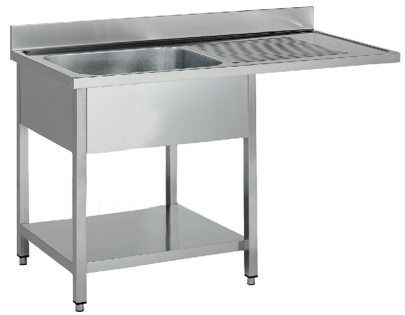 Plonge inox pour lave-vaisselle - 1 bac - egouttoir à droite - profondeur 700 mm pgl146de_0