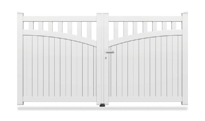 Portail battant aluminium modèle OPC-209 - coloris au choix - lames personnalisables_0