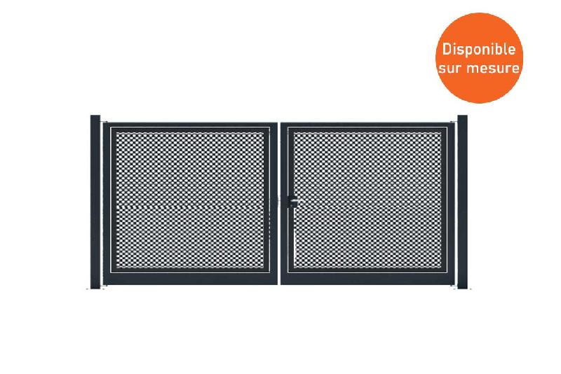 Portail battant tôle perforée - 12000 / 1750_0