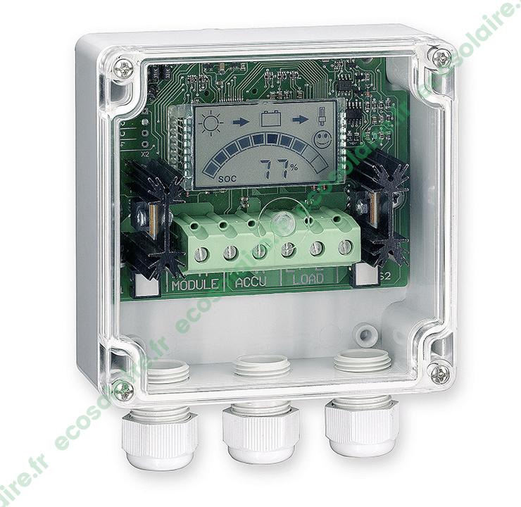Régulateur de charge solaire PR2020-IP - 20A 12-24V - Étanche avec affichage digital - STECA_0