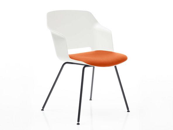 Lot de 2 chaises polyvalentes Clop coque en polypropylène avec placet d'assise_0