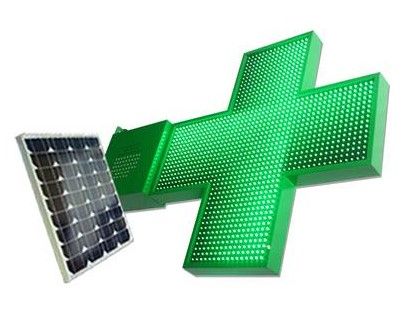 Solar led 500 - enseigne pharmacie - sarl identy sign - dimensions : 500 x 500 mm_0