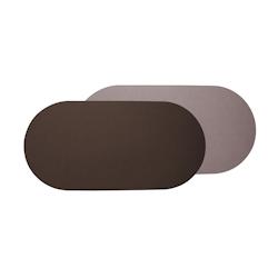 Stil Casa, set de 12 chemins de table bicolores, cousus en polyuréthane laminé, 78xh. 38 cm, finition dollar couleur marron/rose. - RUN7838-BWC_0