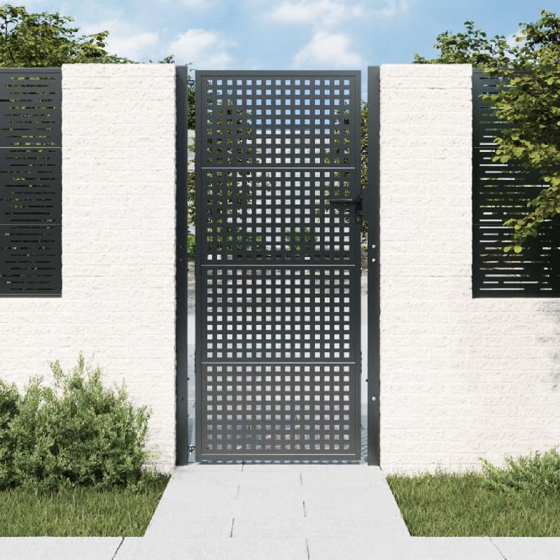 Vidaxl portail de jardin anthracite 105x250 cm acier 154564_0