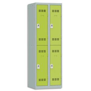 Pierre henry vestiaire 2 cases + 2 colonnes - dimensions : l60 x h180 x p50 cm gris perle anis_0