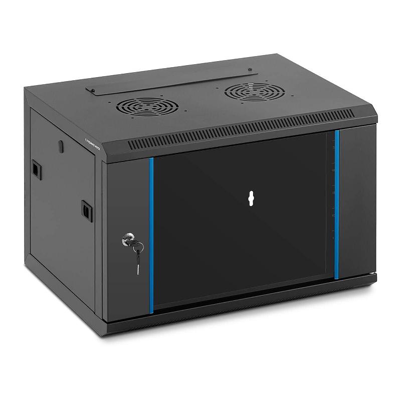 Baie serveur verrouillable - 19 pouces - 6U - 60 kg max - Acier au carbone - Noir - Réf. 14_0006057_0