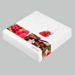 Boîte pâtissière décor Délices 250x250x50mm x 25 JORIDEAL - 13664324102808_0