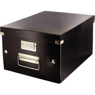 Boîte de rangement en carton CLICKSTORE A4 noir - 281x200x370 mm - système élégant - Esselte_0