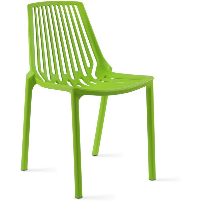 CHAISE DE JARDIN AJOURÉE EN PLASTIQUE PARIS  VERT  OVIALA Comparer