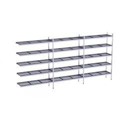 Distform Rayonnage en Acier Inoxydable d'Angle 4090 à 4920 mm 5 Niv P500 Acier inoxydable 4890x500x500x1800mm - 651637231468_0