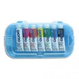 GIOTTO BOITE RIGIDE PACKEBORDABLE DE 7 TUBES 10ML DE GOUACHE, COLORIS ASSORTIS