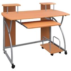 Helloshop26 - Bureau table poste de travail meuble d'ordinateur informatique étude d'ordinateur 110 x 52 x 88,5 cm bois d'ingénierie 02_0023737 - 30_0