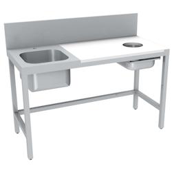 L2G Table adossée inox 85 x 140 x 60 cm L2G - M-STPP146-25 - M-STPP146-25_0
