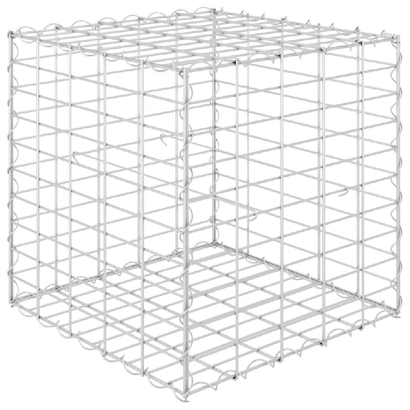 LIT SURÉLEVÉ CUBE À GABION JARDINIÈRE SURÉLEVÉE DE FLEURS PLANTES PANIER À PIERRES JARDIN TERRASSE EXTÉRIEUR FIL D\'ACIER 50X50X50 CM 02_0000966_0