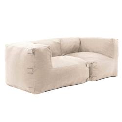 Oviala Business Salon de jardin modulable avec 2 fauteuils d'angle beige - beige polyester 114385_0