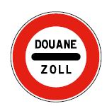 Panneau d'arrêt au poste de douane B4 - panneau routier réglementaire_0