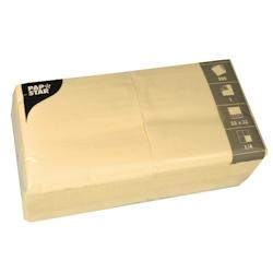 Papstar Serviettes, 1 pli pliage 1/4 33 cm x 33 cm crème - beige 82904_0