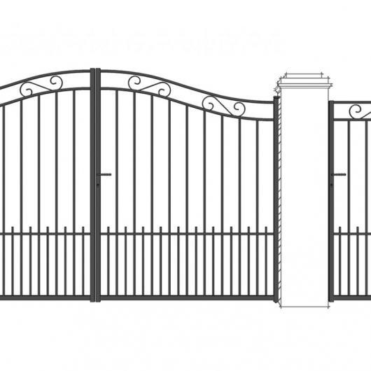 Portail - portillon ibiza soubassement barreaux, volute haute_0